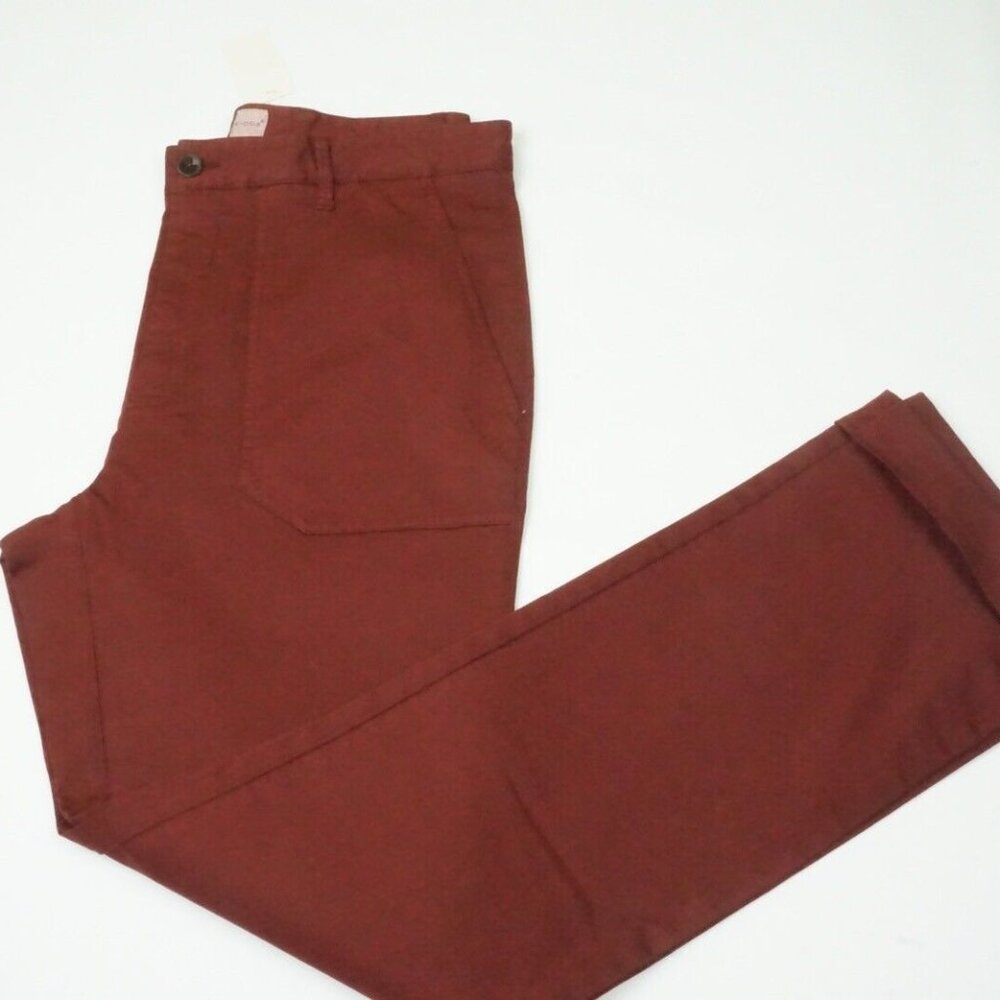Eidos Tinto Solid Red Cotton Blend Mens Casual Pants Sz 48R Brand New